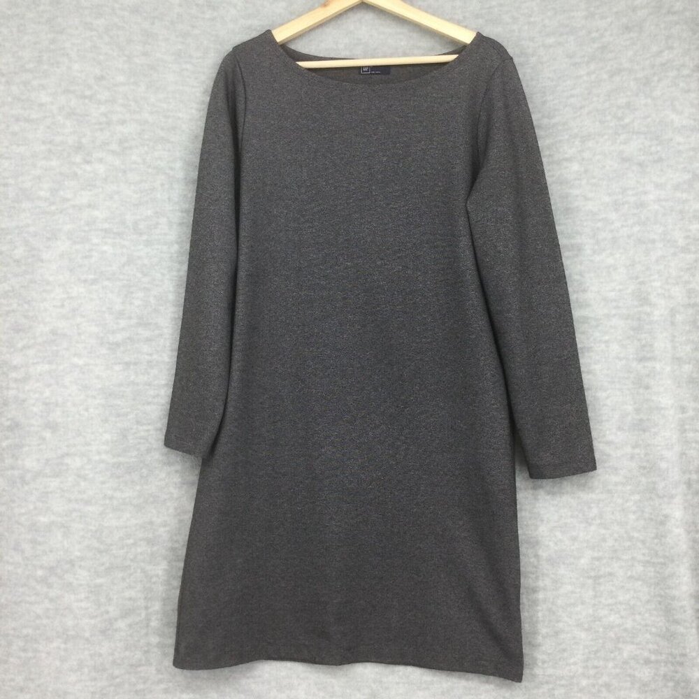 Gap Shirt Dress Large Long Sleeve Grey Shift Business Casual Party